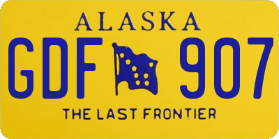 AK license plate GDF907