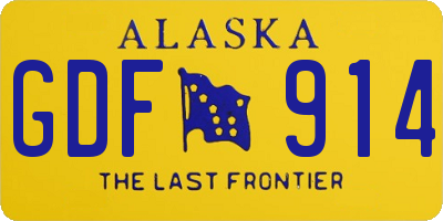 AK license plate GDF914