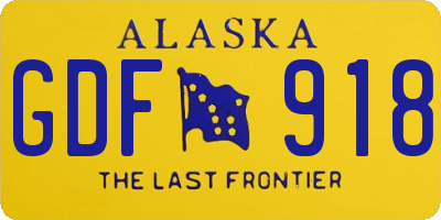 AK license plate GDF918
