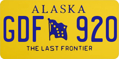 AK license plate GDF920