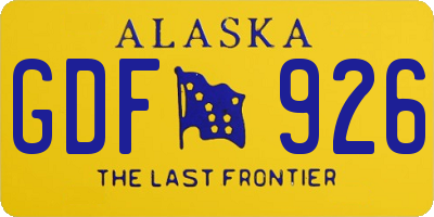 AK license plate GDF926