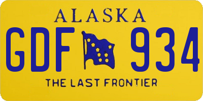 AK license plate GDF934