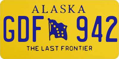 AK license plate GDF942