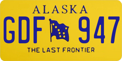 AK license plate GDF947