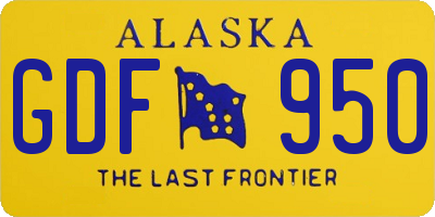 AK license plate GDF950