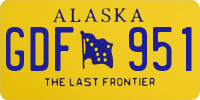 AK license plate GDF951
