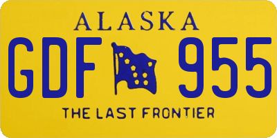 AK license plate GDF955