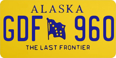 AK license plate GDF960