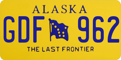 AK license plate GDF962