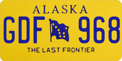 AK license plate GDF968