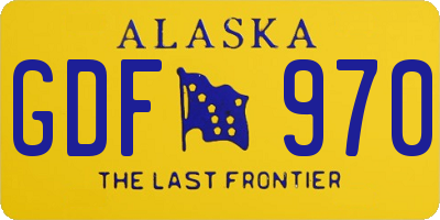 AK license plate GDF970