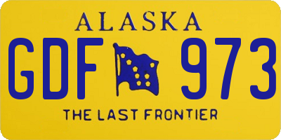 AK license plate GDF973