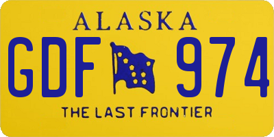 AK license plate GDF974