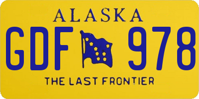 AK license plate GDF978