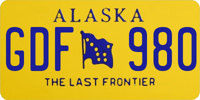 AK license plate GDF980