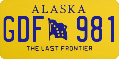 AK license plate GDF981