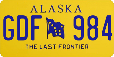 AK license plate GDF984