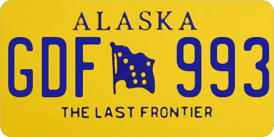 AK license plate GDF993