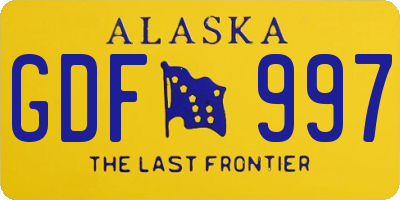 AK license plate GDF997