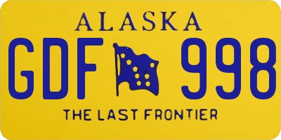 AK license plate GDF998
