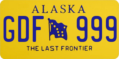 AK license plate GDF999