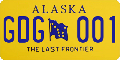 AK license plate GDG001