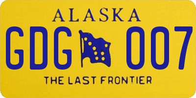 AK license plate GDG007