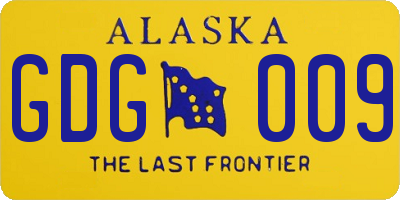 AK license plate GDG009