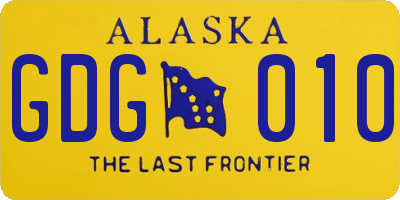 AK license plate GDG010