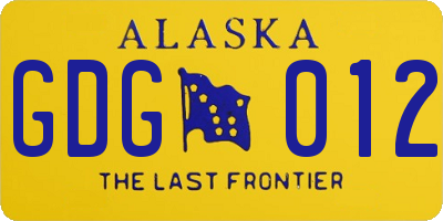 AK license plate GDG012