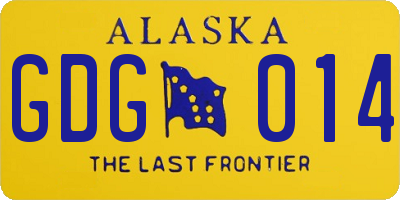 AK license plate GDG014