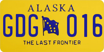 AK license plate GDG016