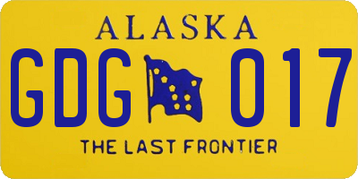 AK license plate GDG017