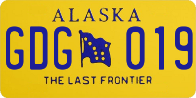 AK license plate GDG019
