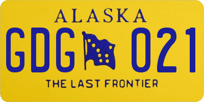 AK license plate GDG021