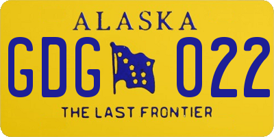 AK license plate GDG022