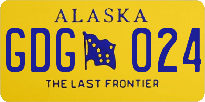 AK license plate GDG024