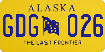 AK license plate GDG026