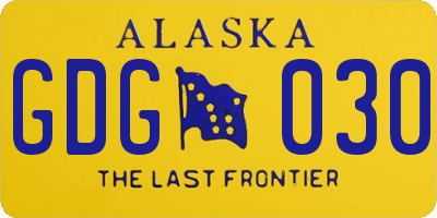 AK license plate GDG030