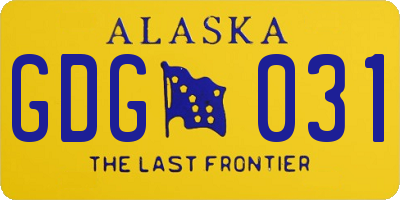 AK license plate GDG031