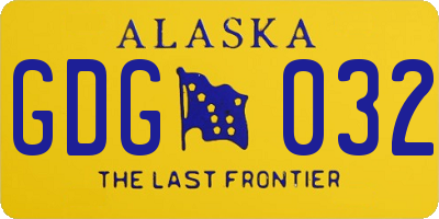 AK license plate GDG032