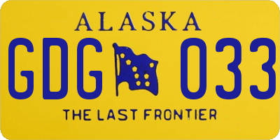 AK license plate GDG033