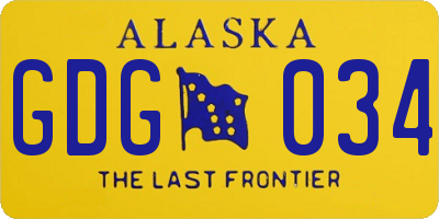AK license plate GDG034