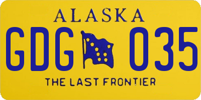 AK license plate GDG035