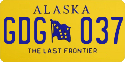 AK license plate GDG037