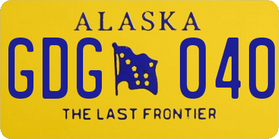 AK license plate GDG040