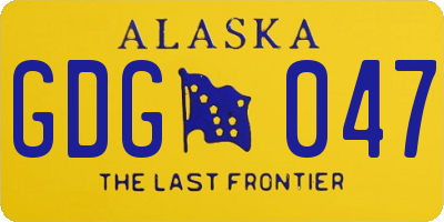 AK license plate GDG047
