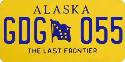AK license plate GDG055