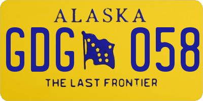 AK license plate GDG058
