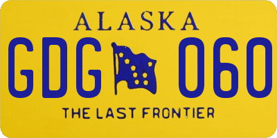 AK license plate GDG060